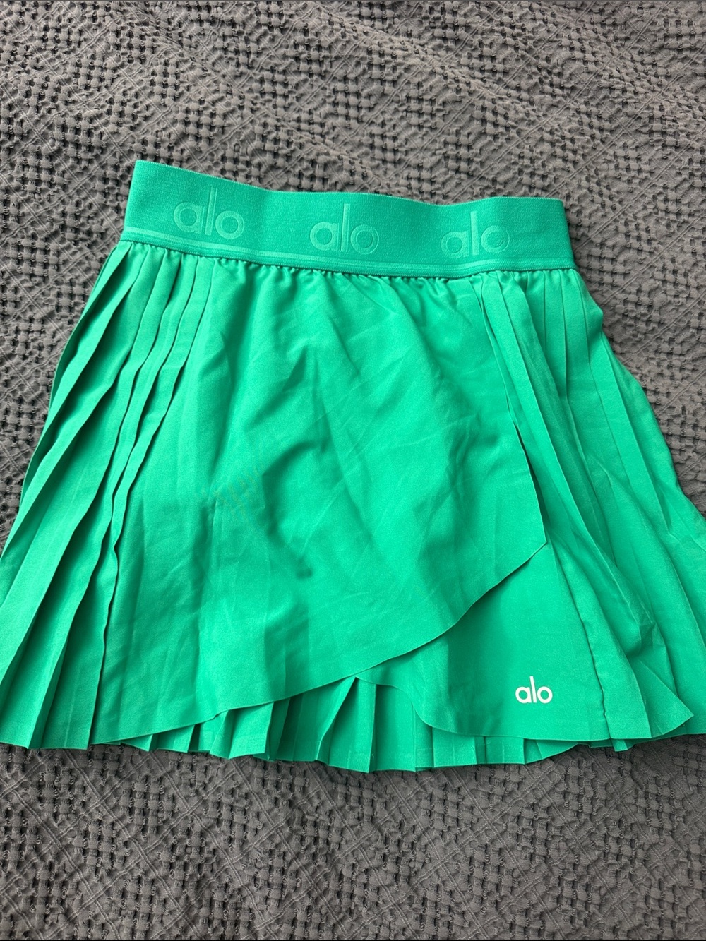 ALO Yoga WOMENS Bright Green Pleated Skort XXS TENNIS SKIRT